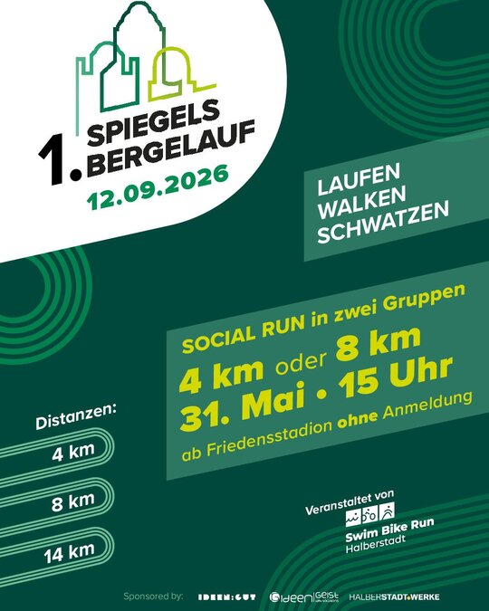 🏃‍♀️☀️ Der nächste Social Run steht an! ☀️🏃‍♂️

Am 31.05. gehen wir gemeinsam mit euch auf unsere 4-km-Runde — in 2...